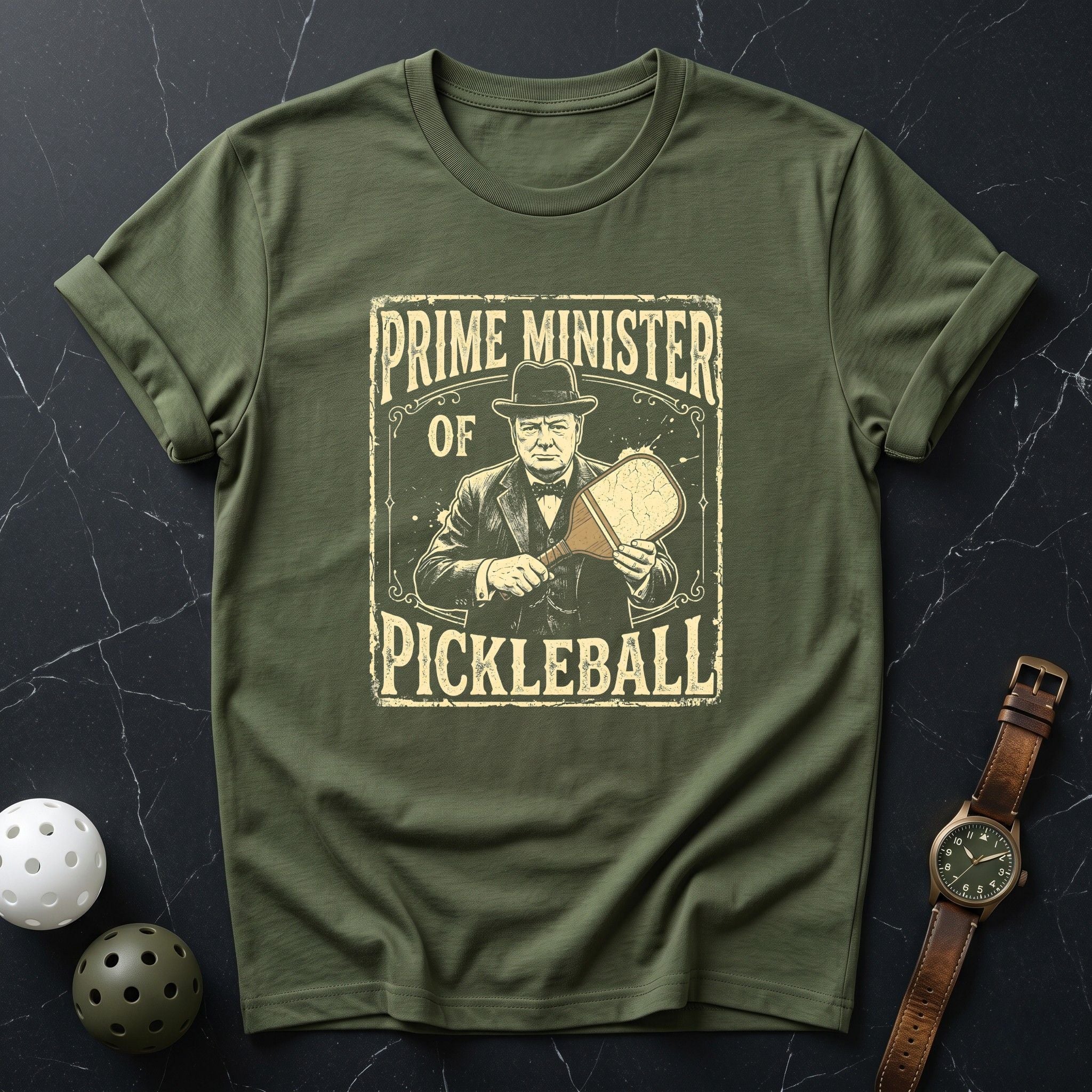 Prime Minister Of Pickleball Churchel Tee - Dink it Shop