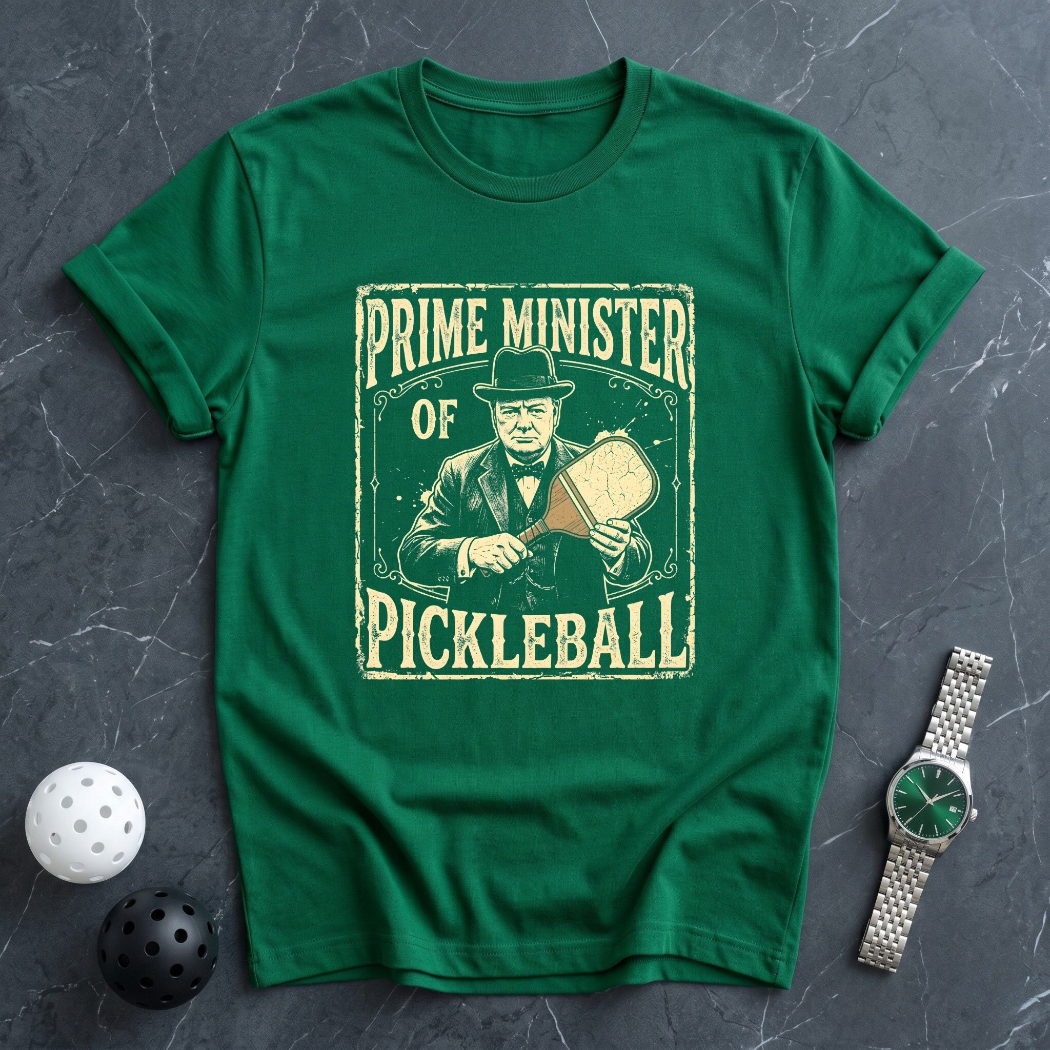 Prime Minister Of Pickleball Churchel Tee - Dink it Shop