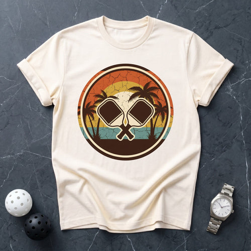 Retro Sunset Double Paddle Tee - Dink it Shop