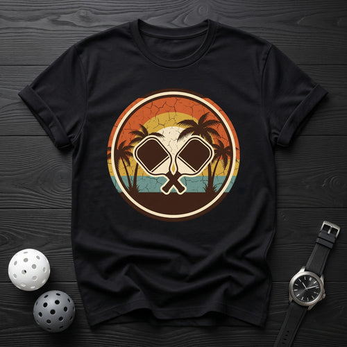 Retro Sunset Double Paddle Tee - Dink it Shop