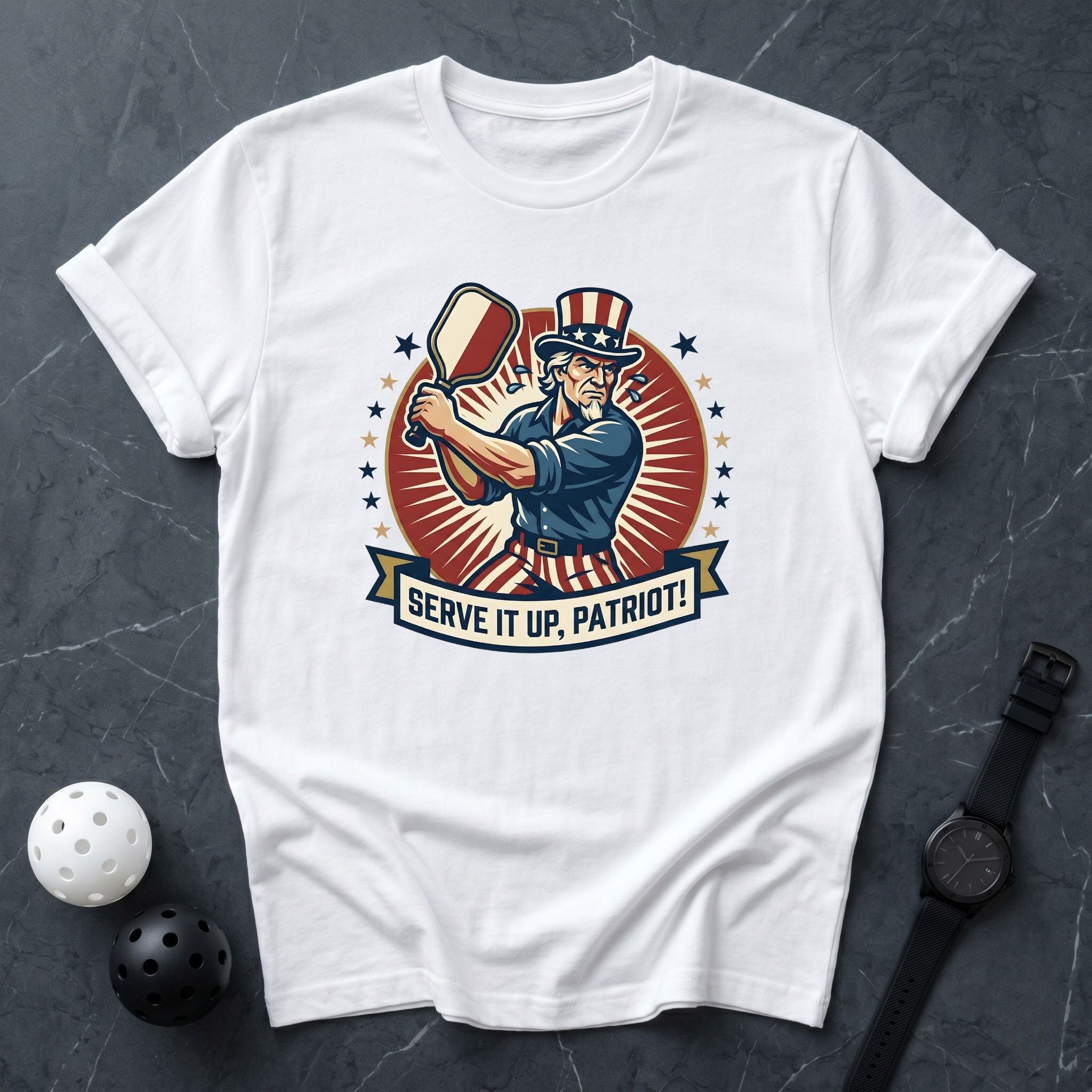 Serve It Up Patriot Uncle Sam Tee - Dink it Shop