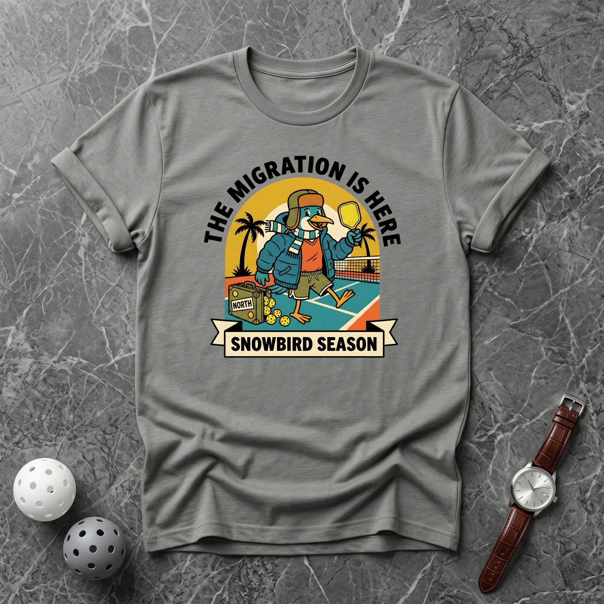 Snowbird Season Migration Retro Tee - Dink it Shop
