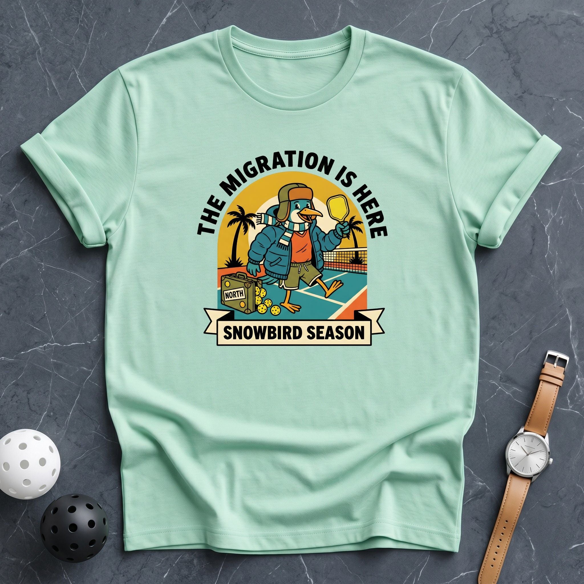 Snowbird Season Migration Retro Tee - Dink it Shop