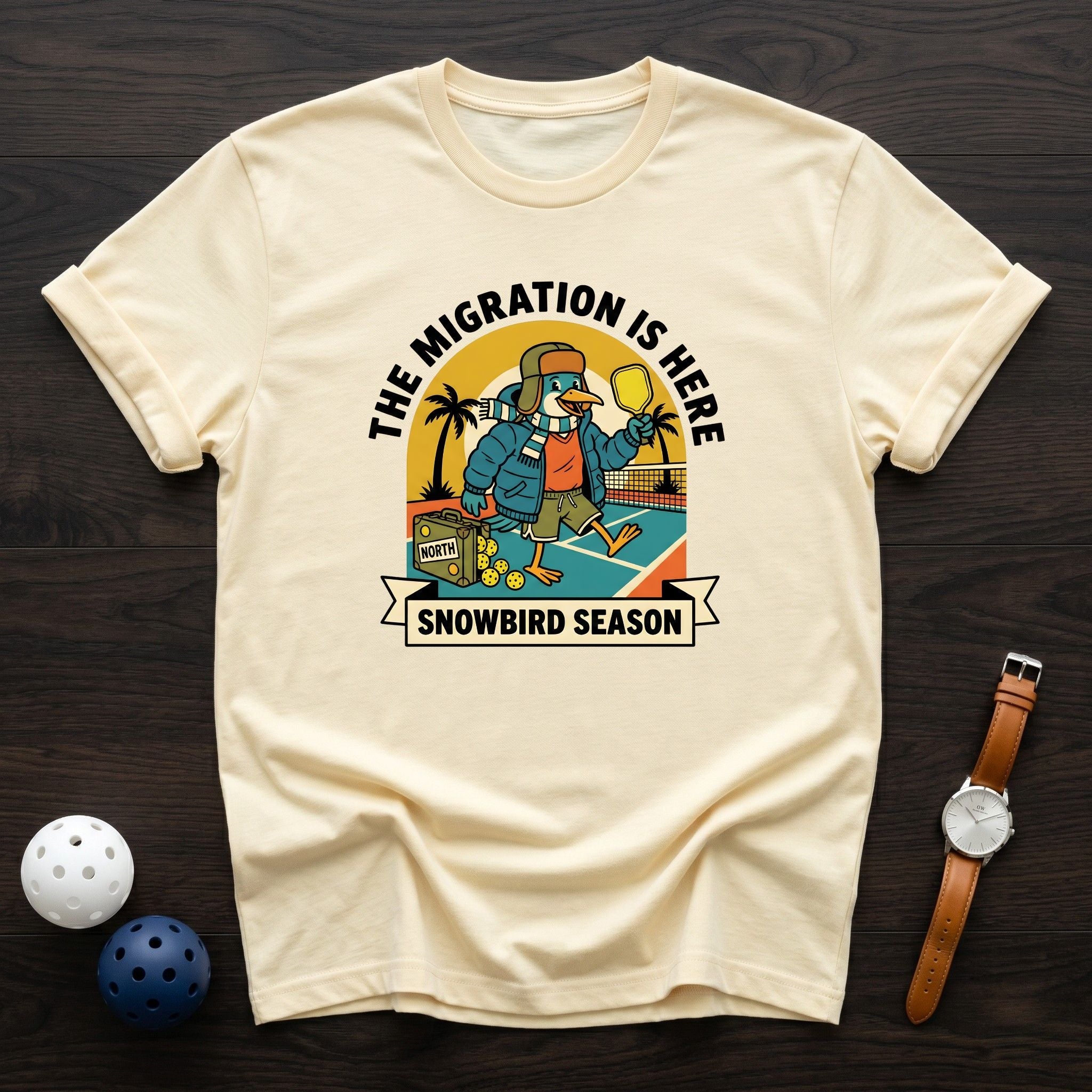 Snowbird Season Migration Retro Tee - Dink it Shop