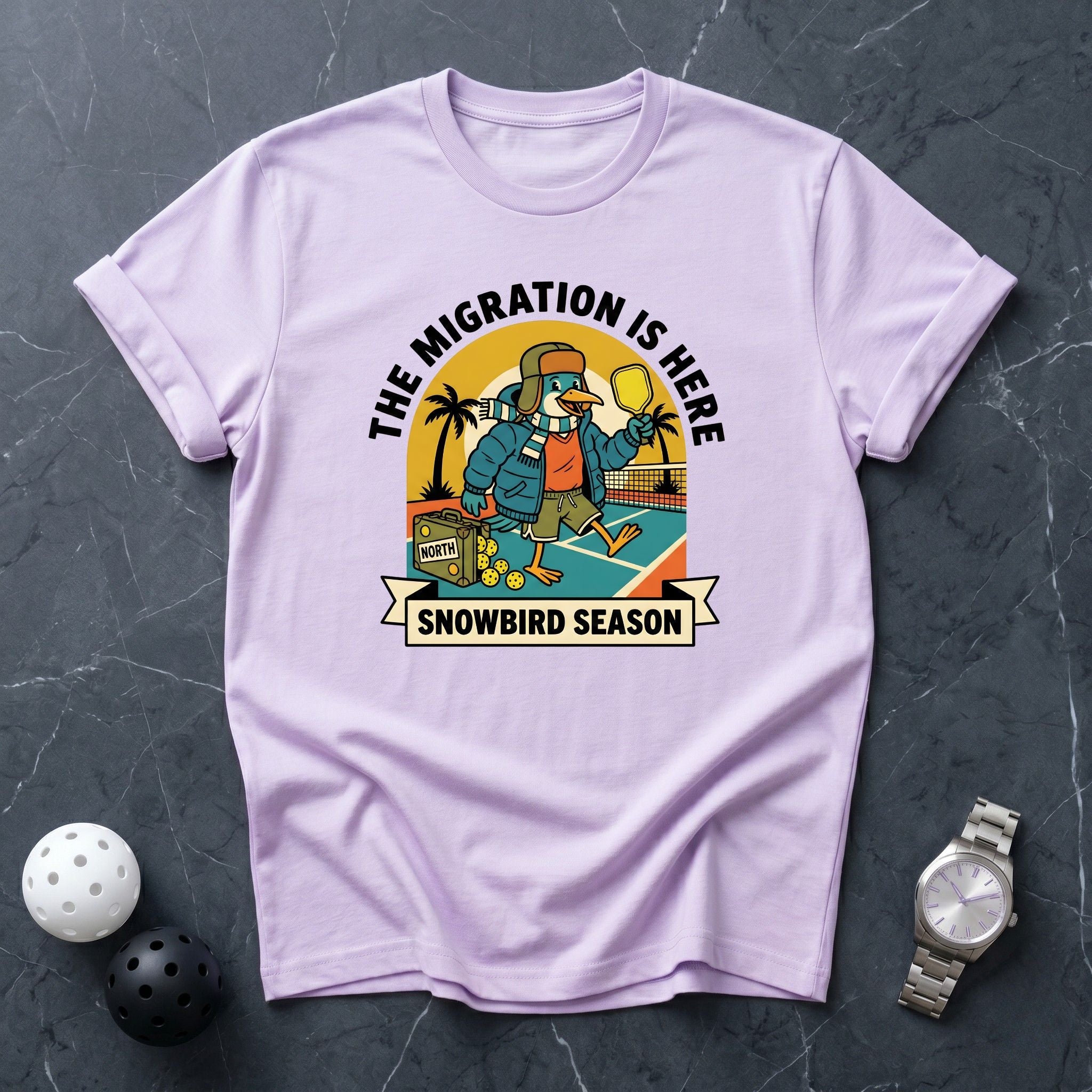 Snowbird Season Migration Retro Tee - Dink it Shop