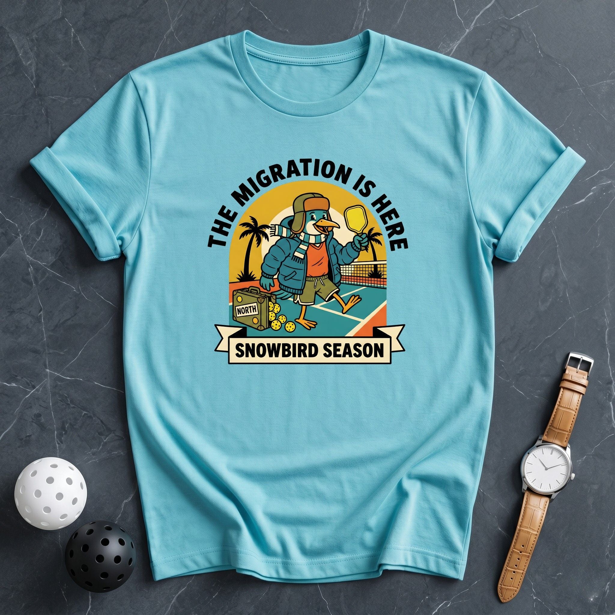 Snowbird Season Migration Retro Tee - Dink it Shop