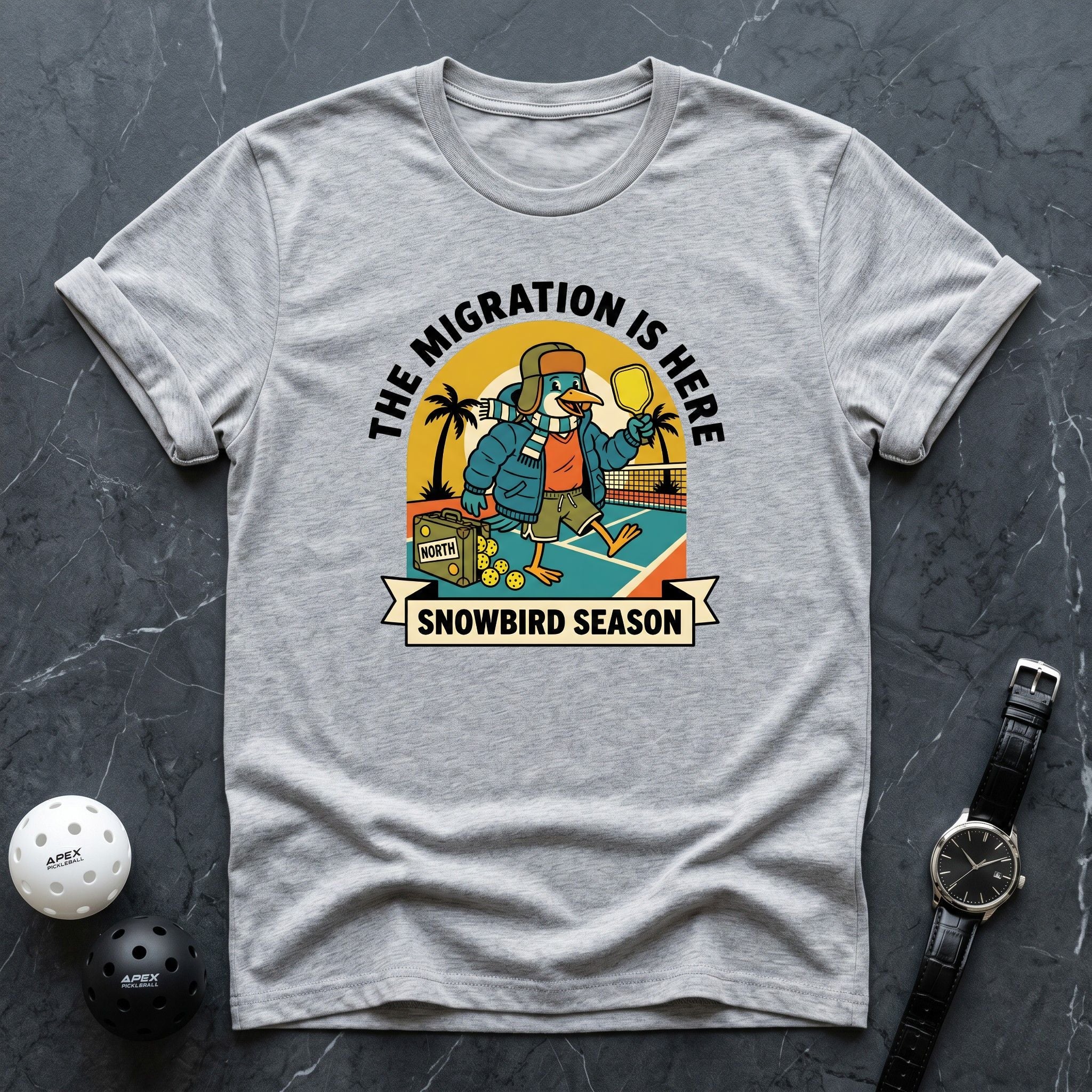 Snowbird Season Migration Retro Tee - Dink it Shop