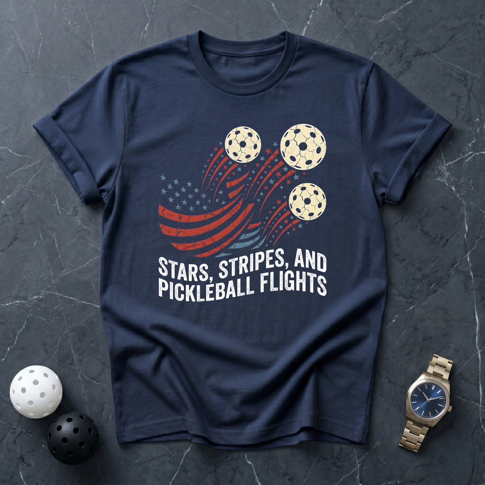 Star Stripes Pickleball Flights Tee - Dink it Shop