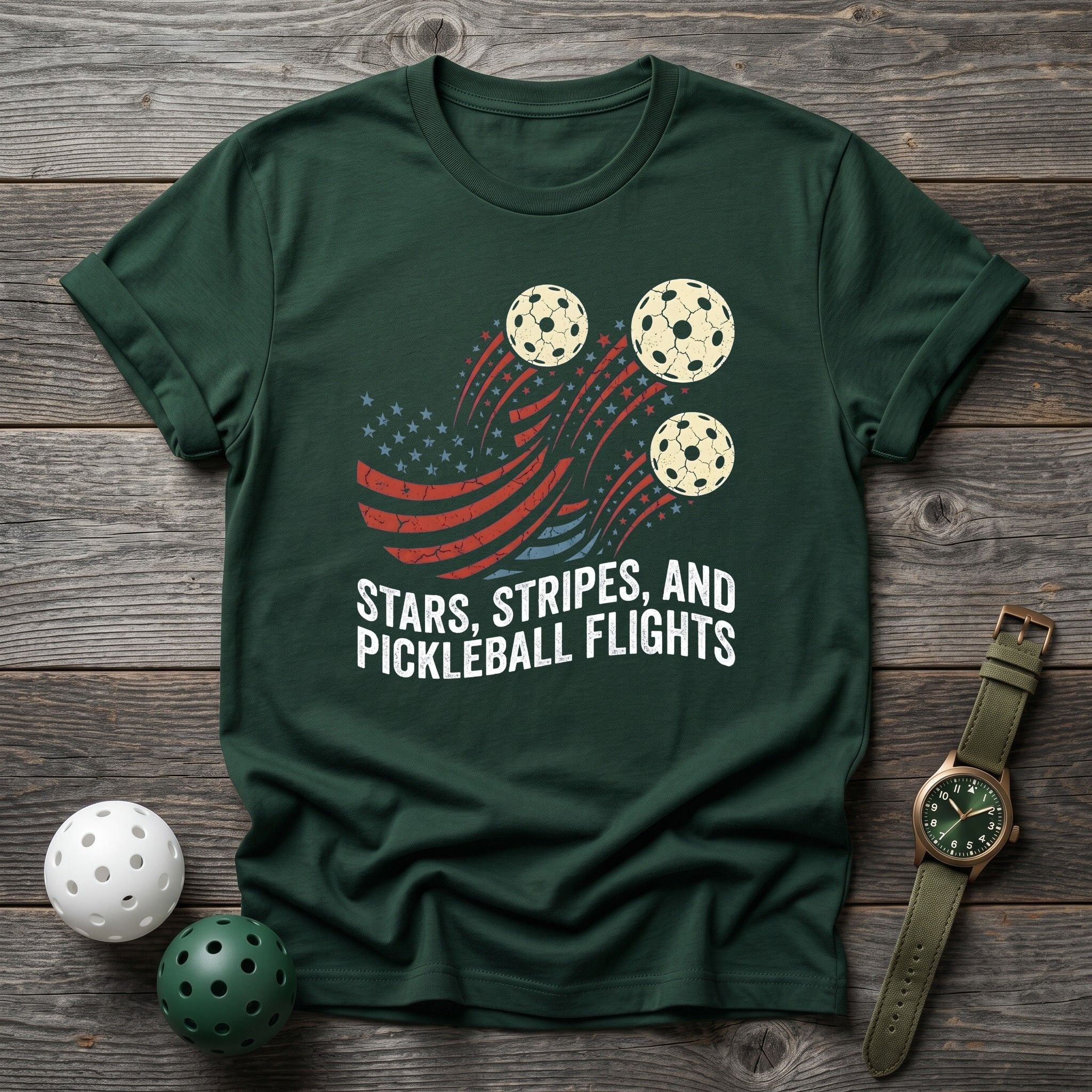 Star Stripes Pickleball Flights Tee - Dink it Shop