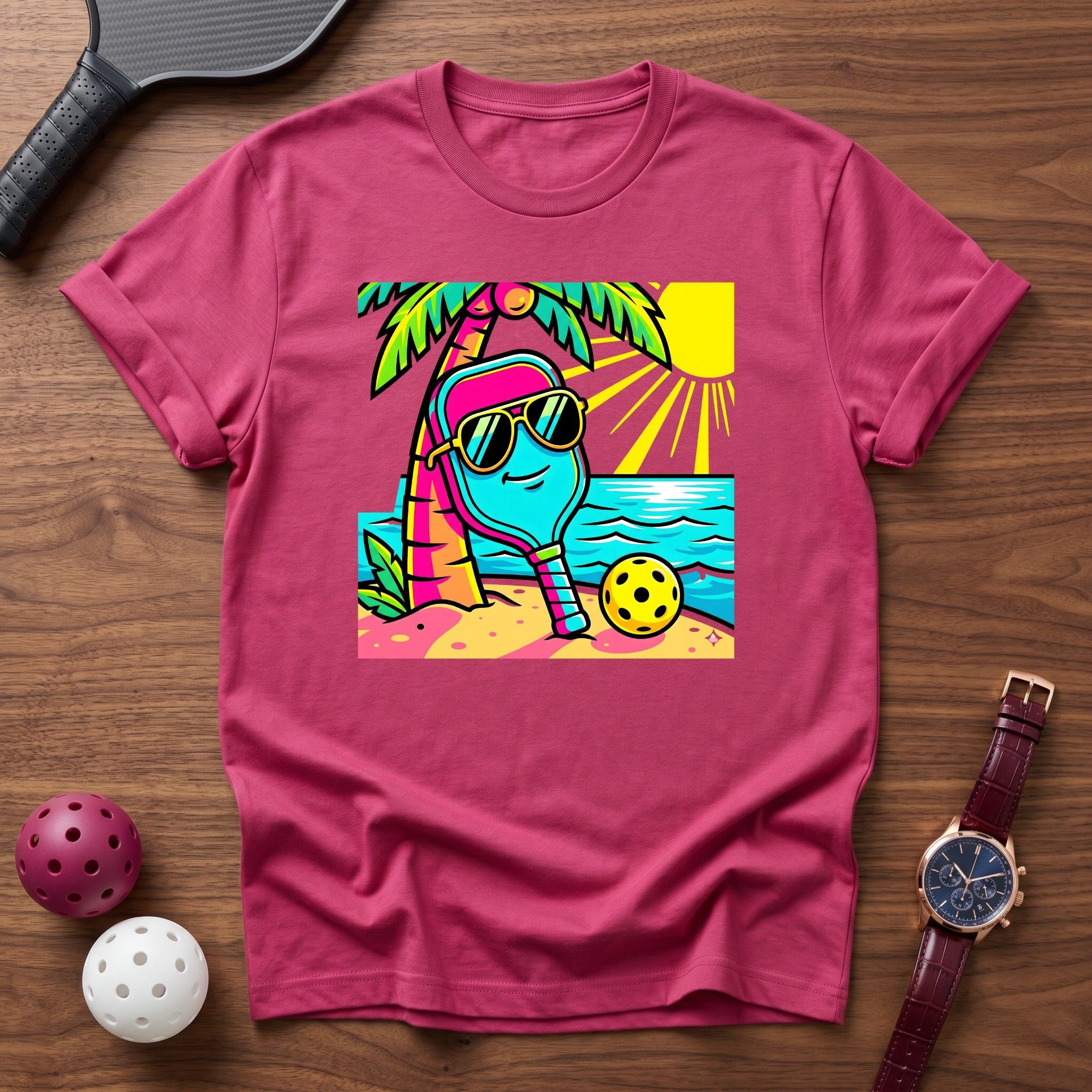 Sun Sand Smashes Beach Retro Tee - Dink it Shop
