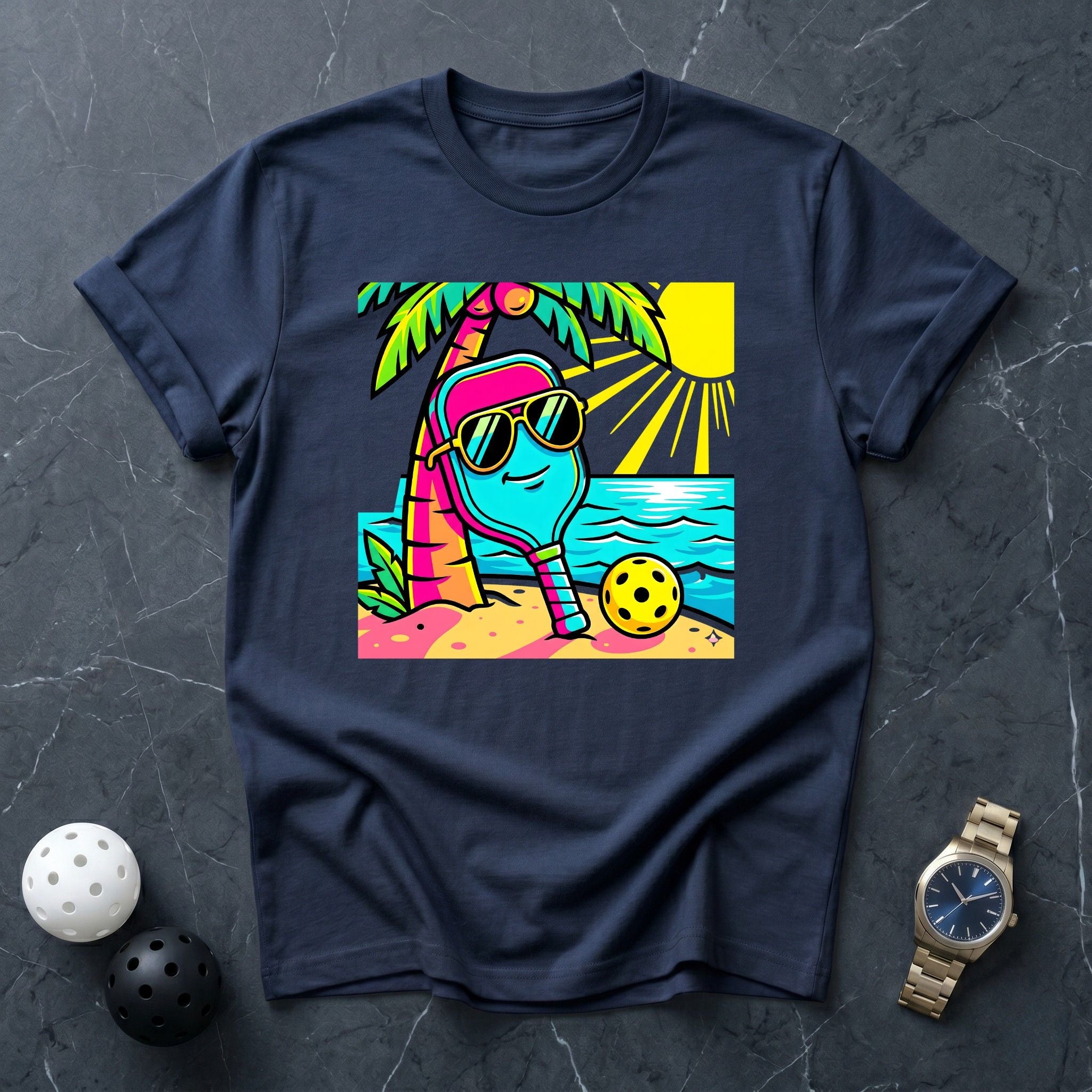 Sun Sand Smashes Beach Retro Tee - Dink it Shop