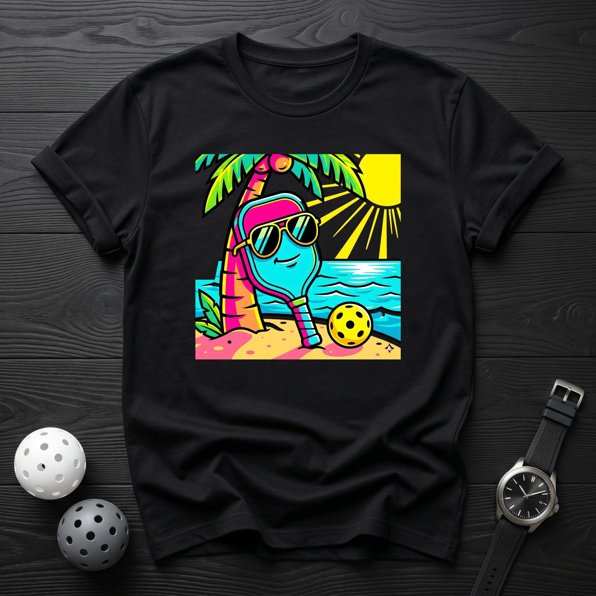 Sun Sand Smashes Beach Retro Tee - Dink it Shop