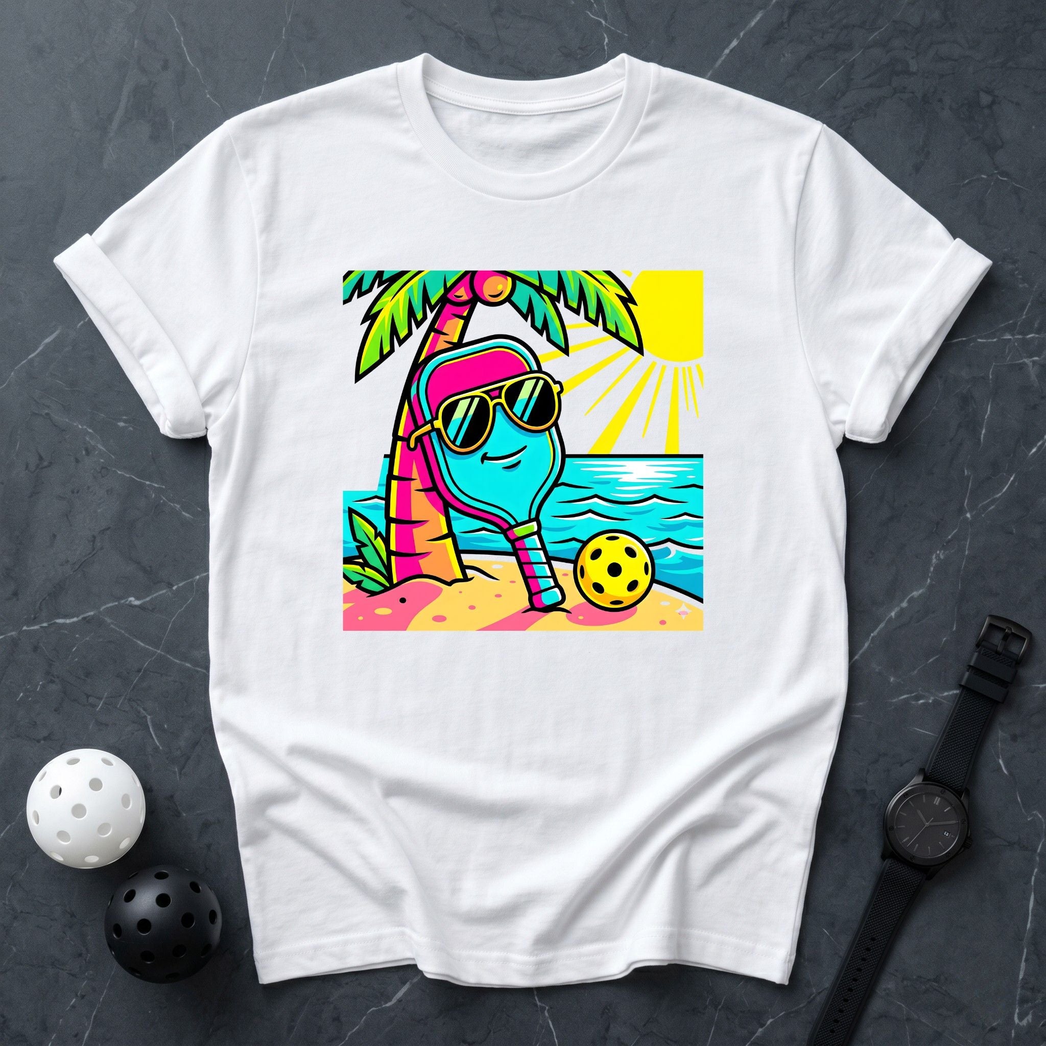 Sun Sand Smashes Beach Retro Tee - Dink it Shop