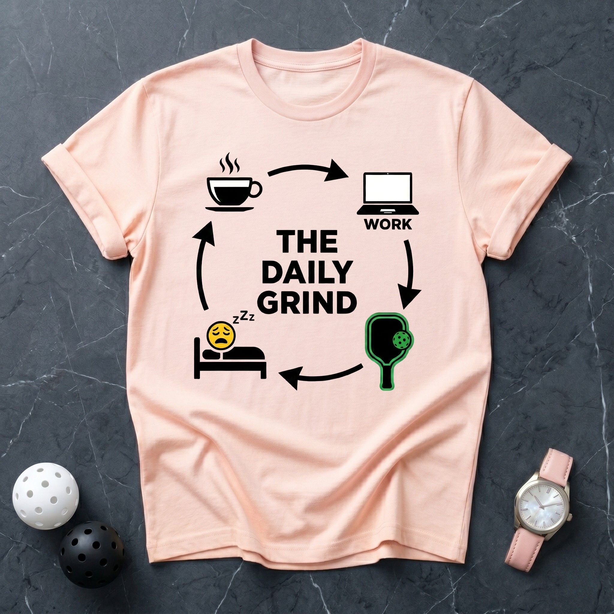 The Daily Grind Routine Tee - Dink it Shop