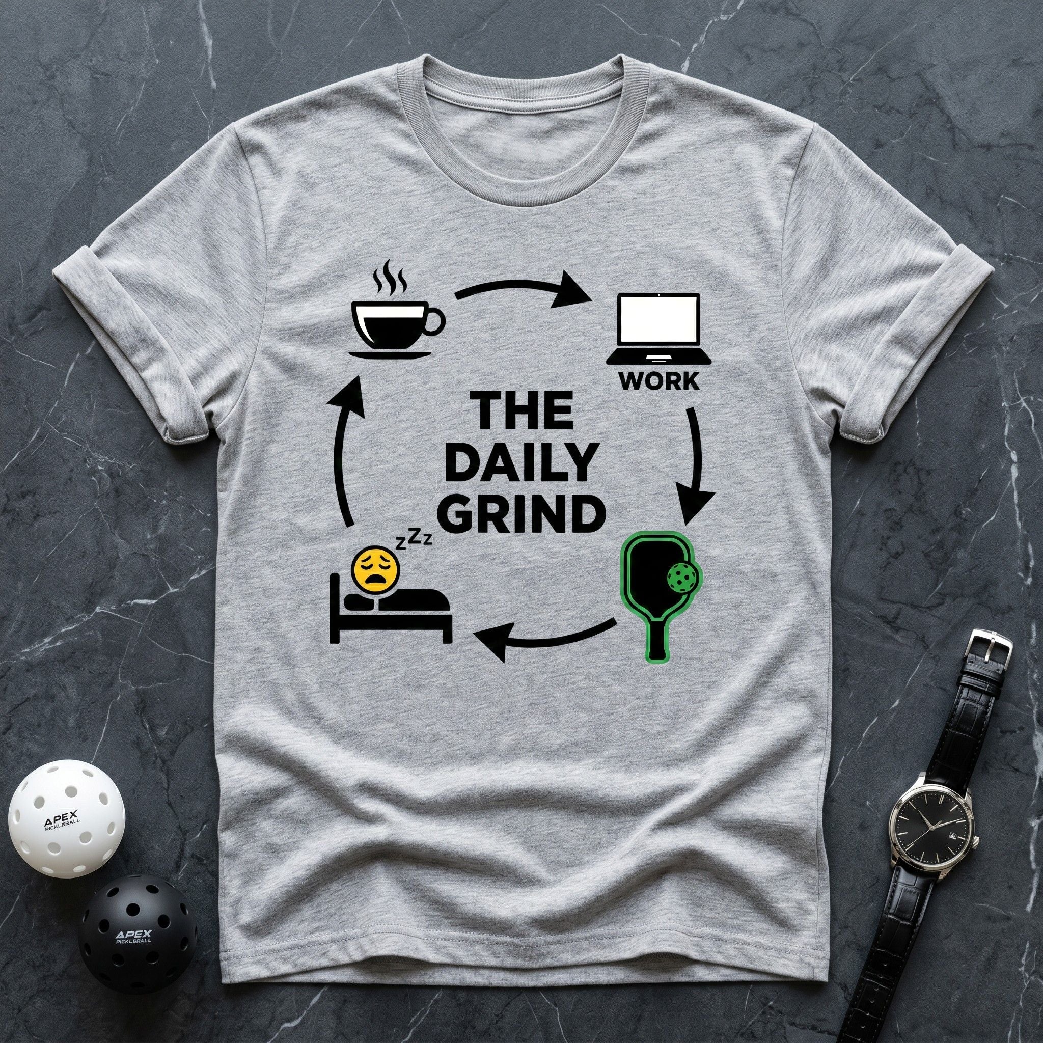The Daily Grind Routine Tee - Dink it Shop