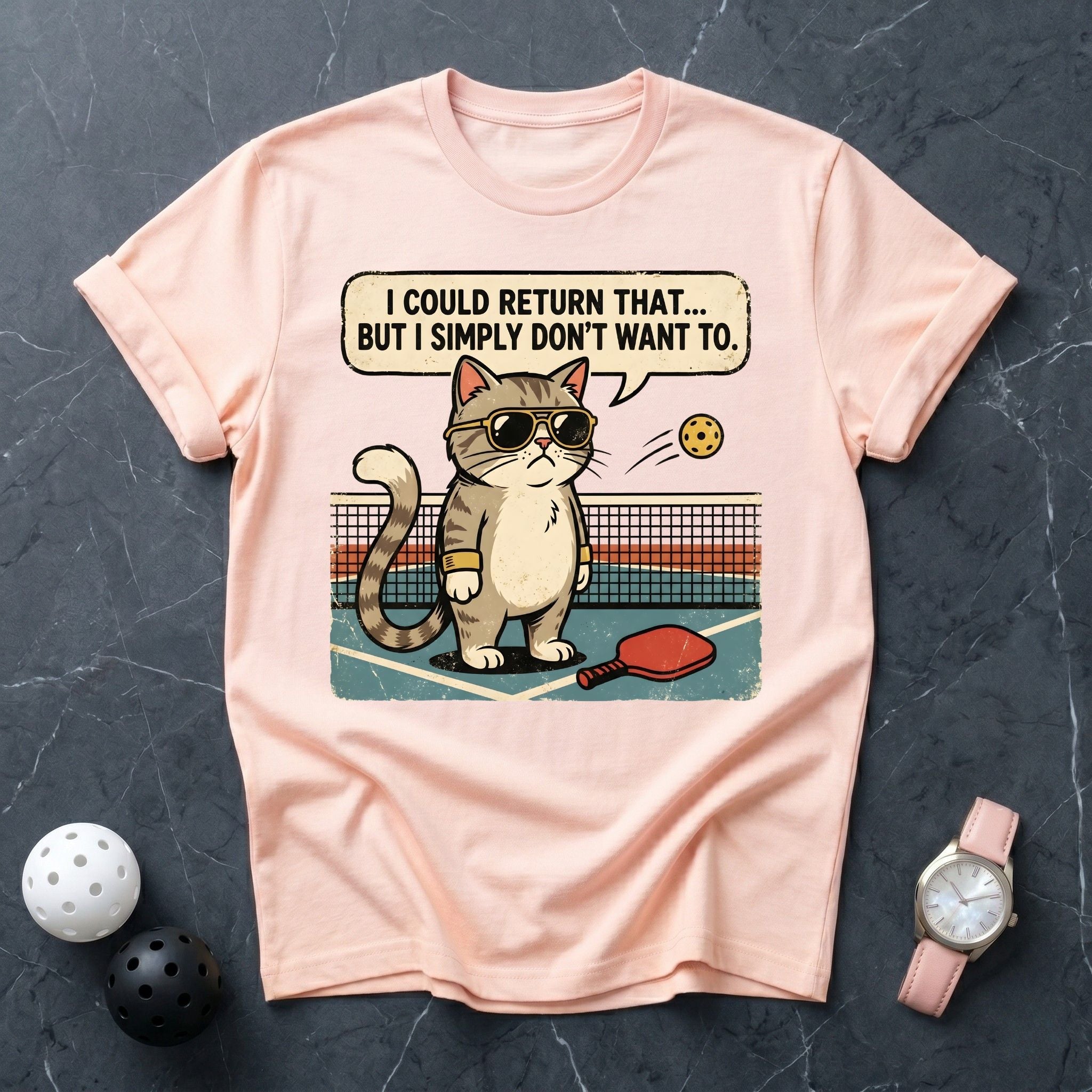 The Lazy Dinker Cat Tee - Dink it Shop