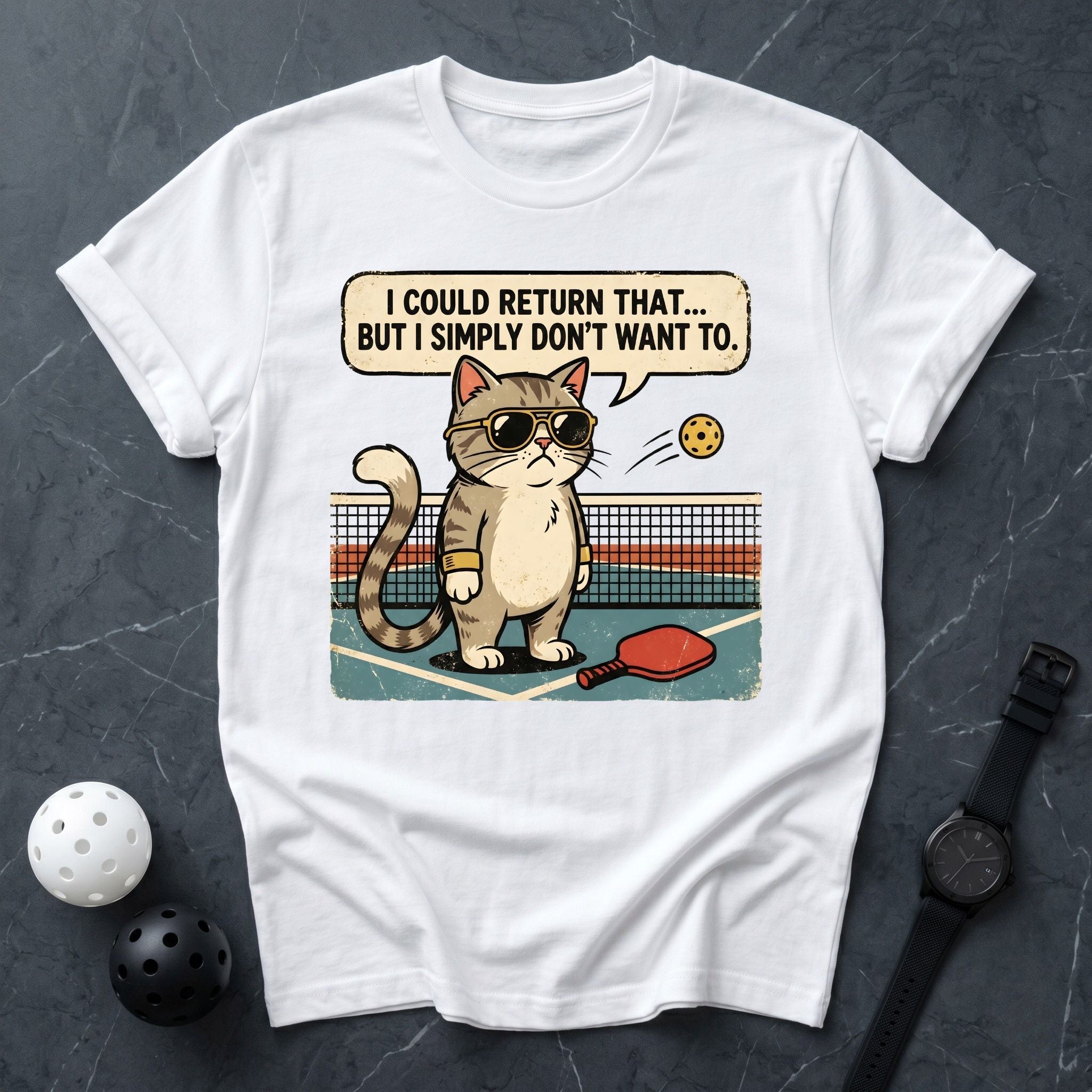 The Lazy Dinker Cat Tee - Dink it Shop