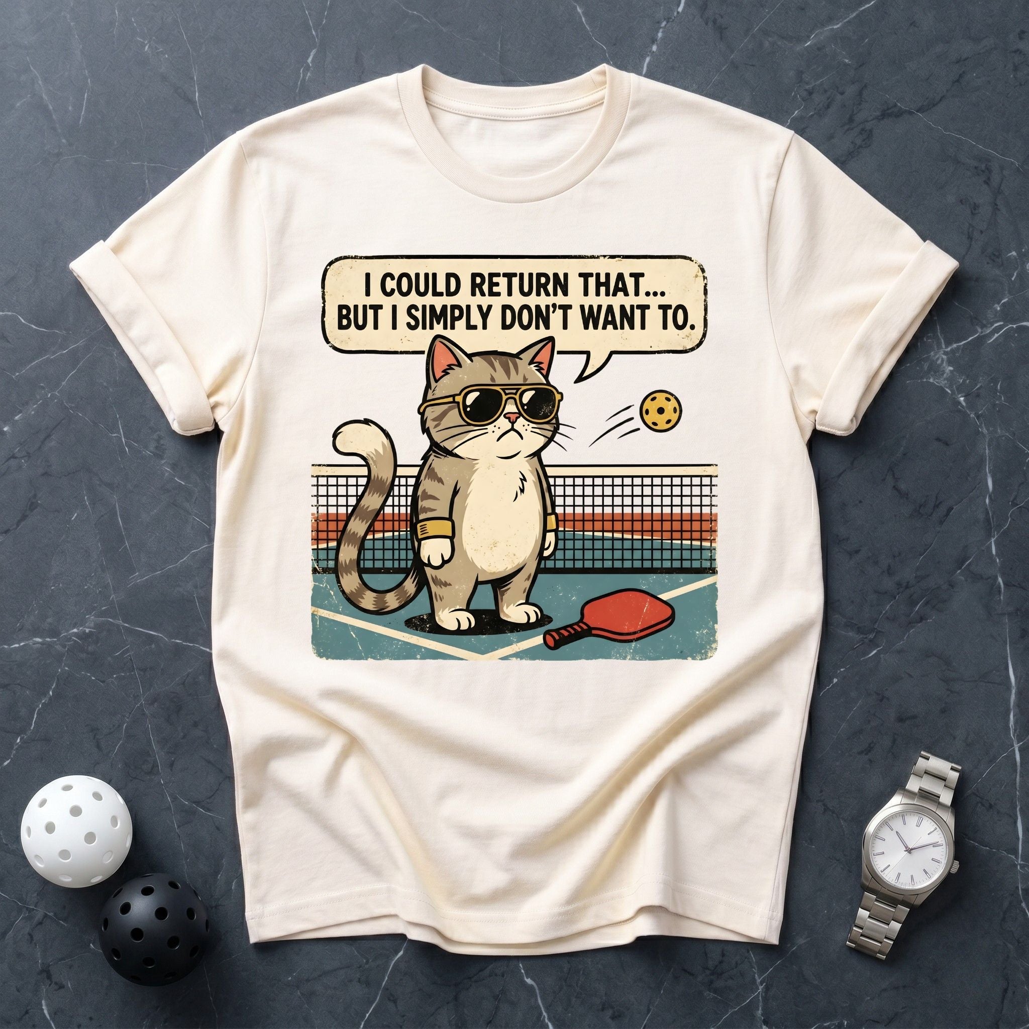 The Lazy Dinker Cat Tee - Dink it Shop