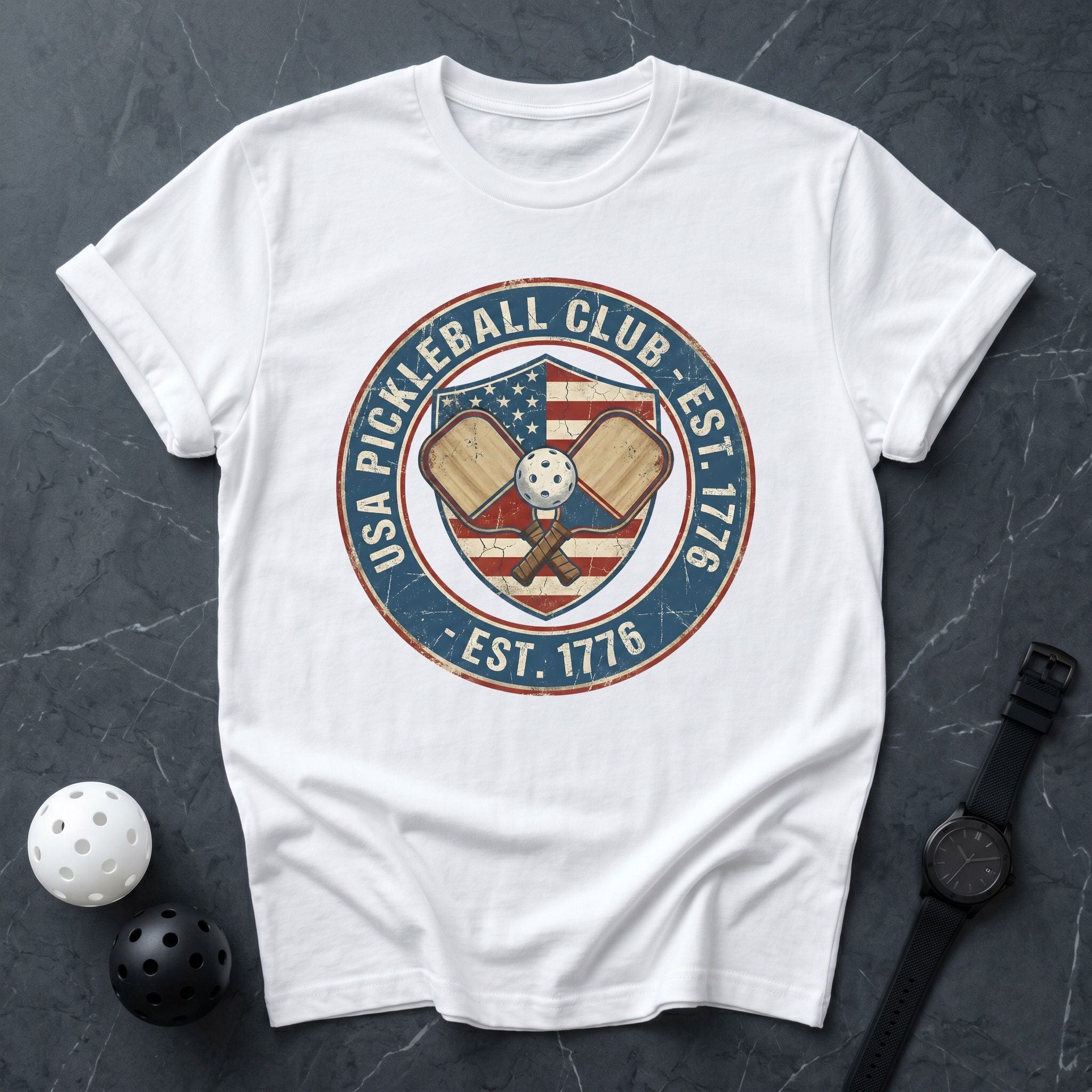 USA Pickleball Club Est 1776 Tee - Dink it Shop