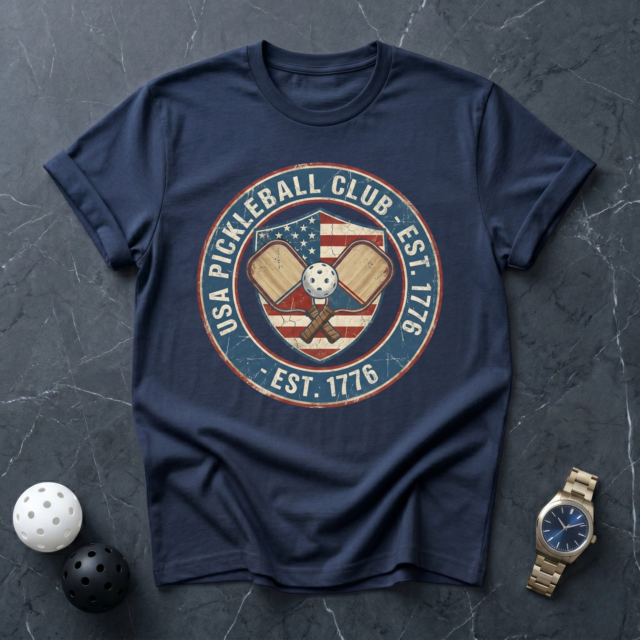 USA Pickleball Club Est 1776 Tee - Dink it Shop