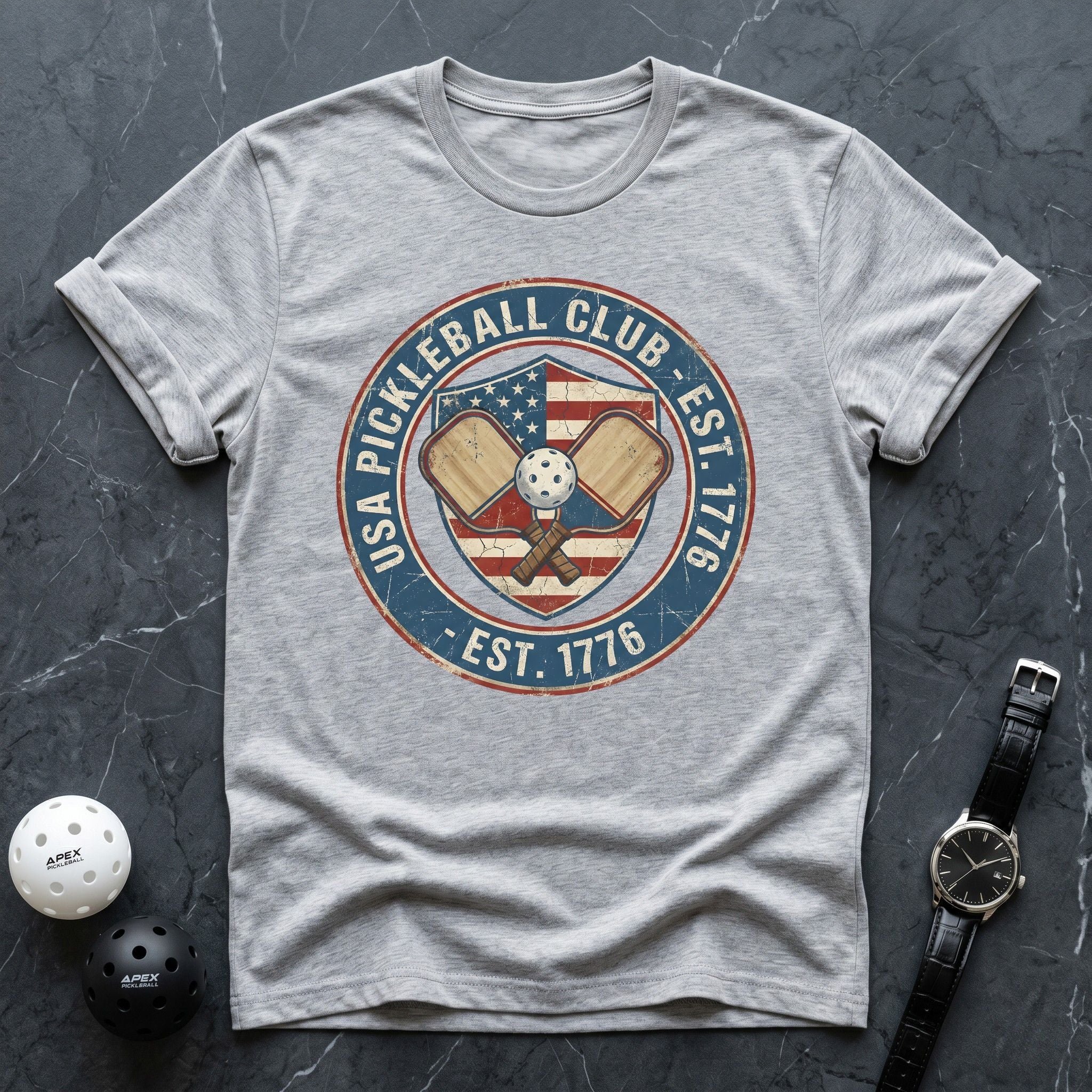 USA Pickleball Club Est 1776 Tee - Dink it Shop