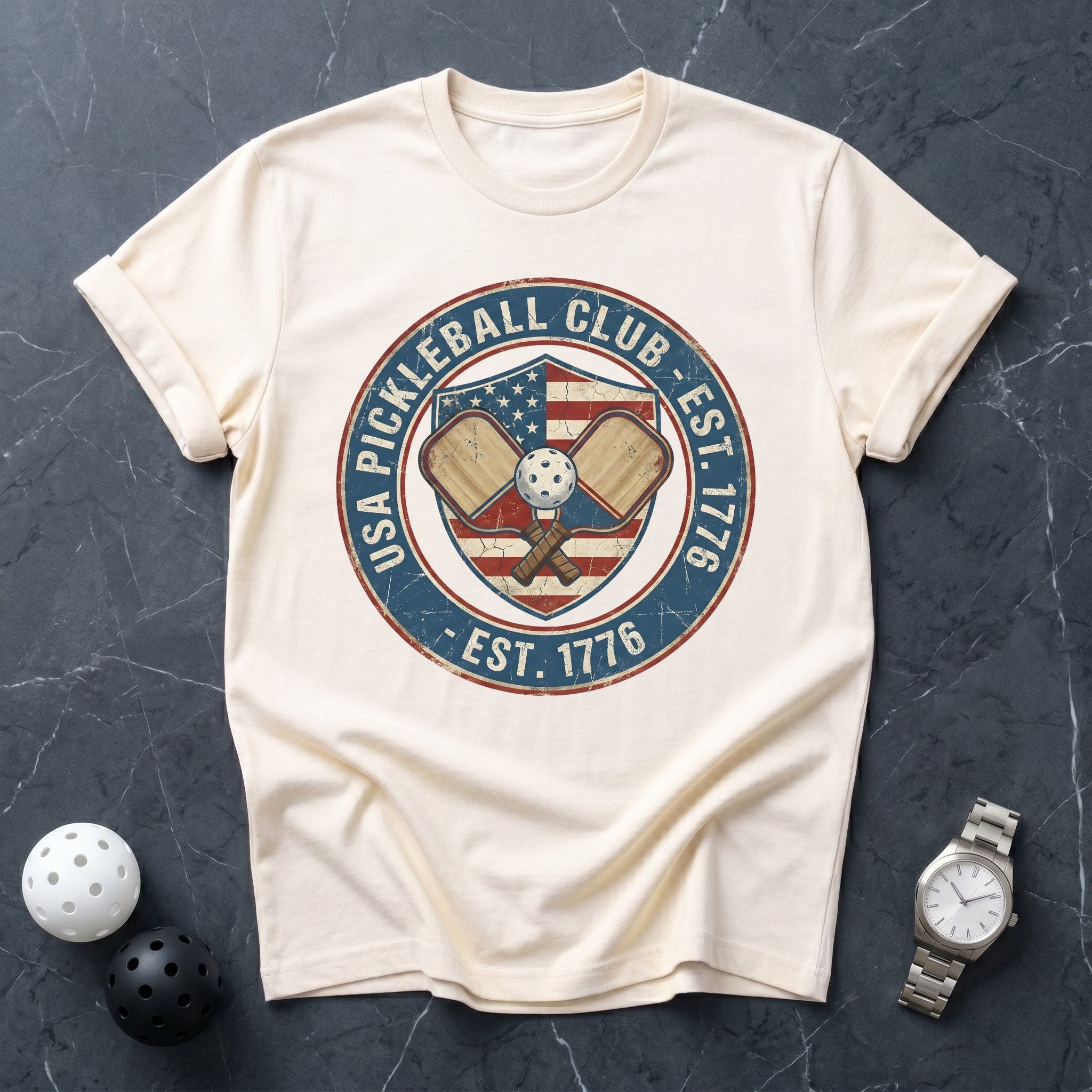 USA Pickleball Club Est 1776 Tee - Dink it Shop