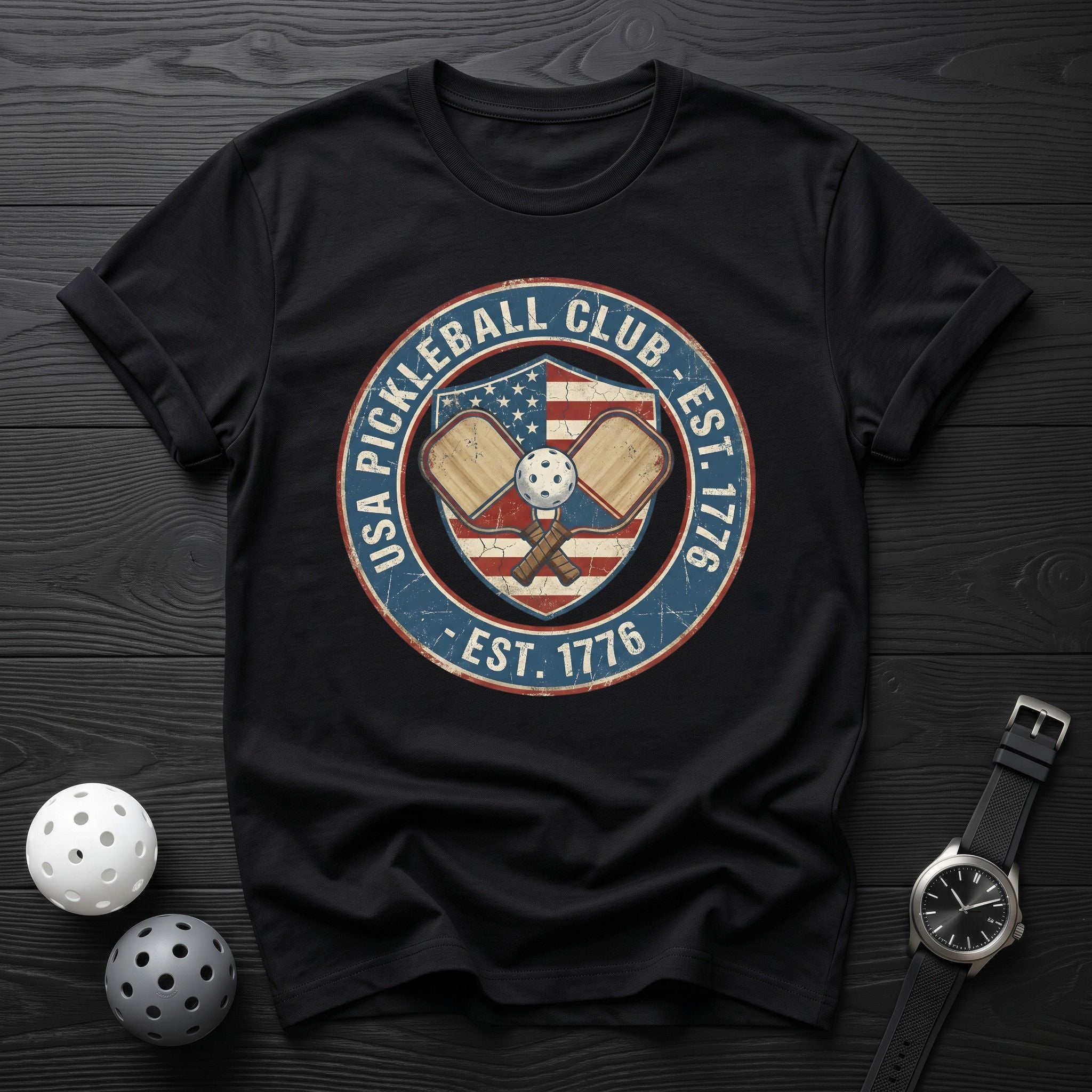 USA Pickleball Club Est 1776 Tee - Dink it Shop