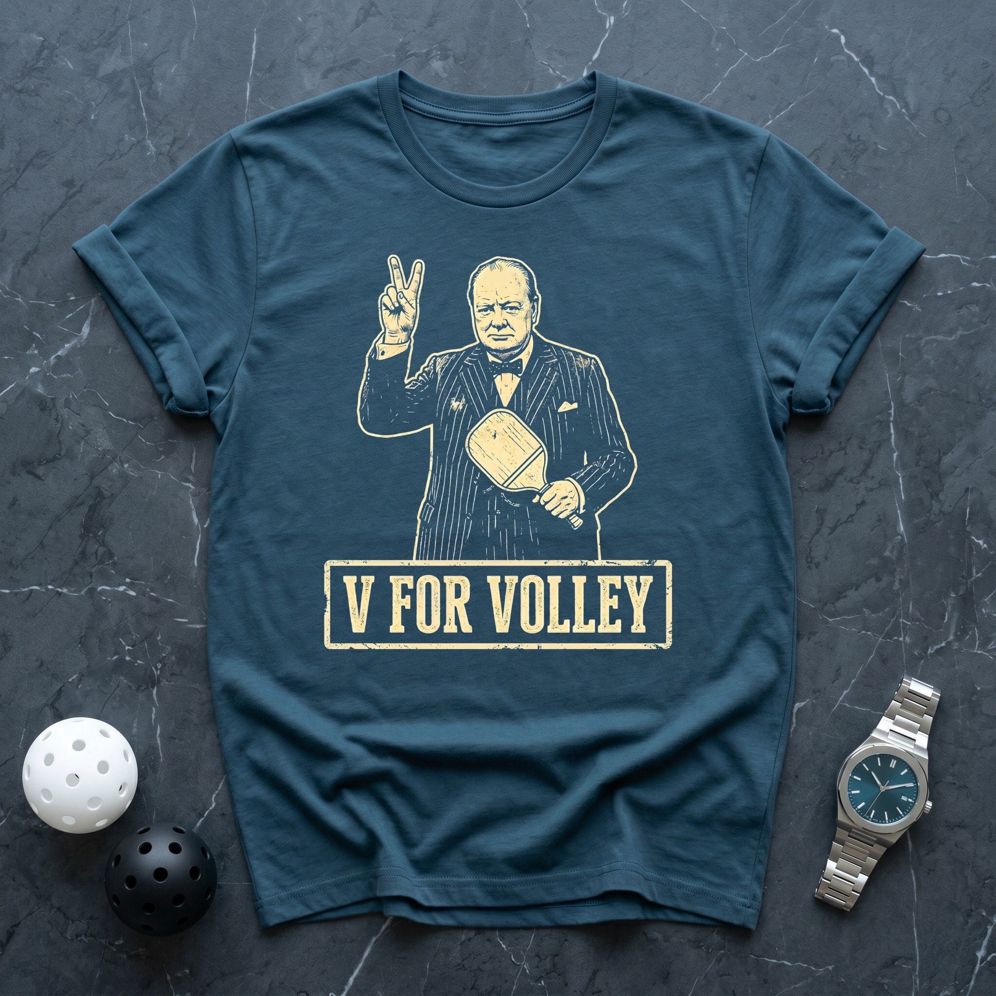 V For Volley Churchel Tee - Dink it Shop