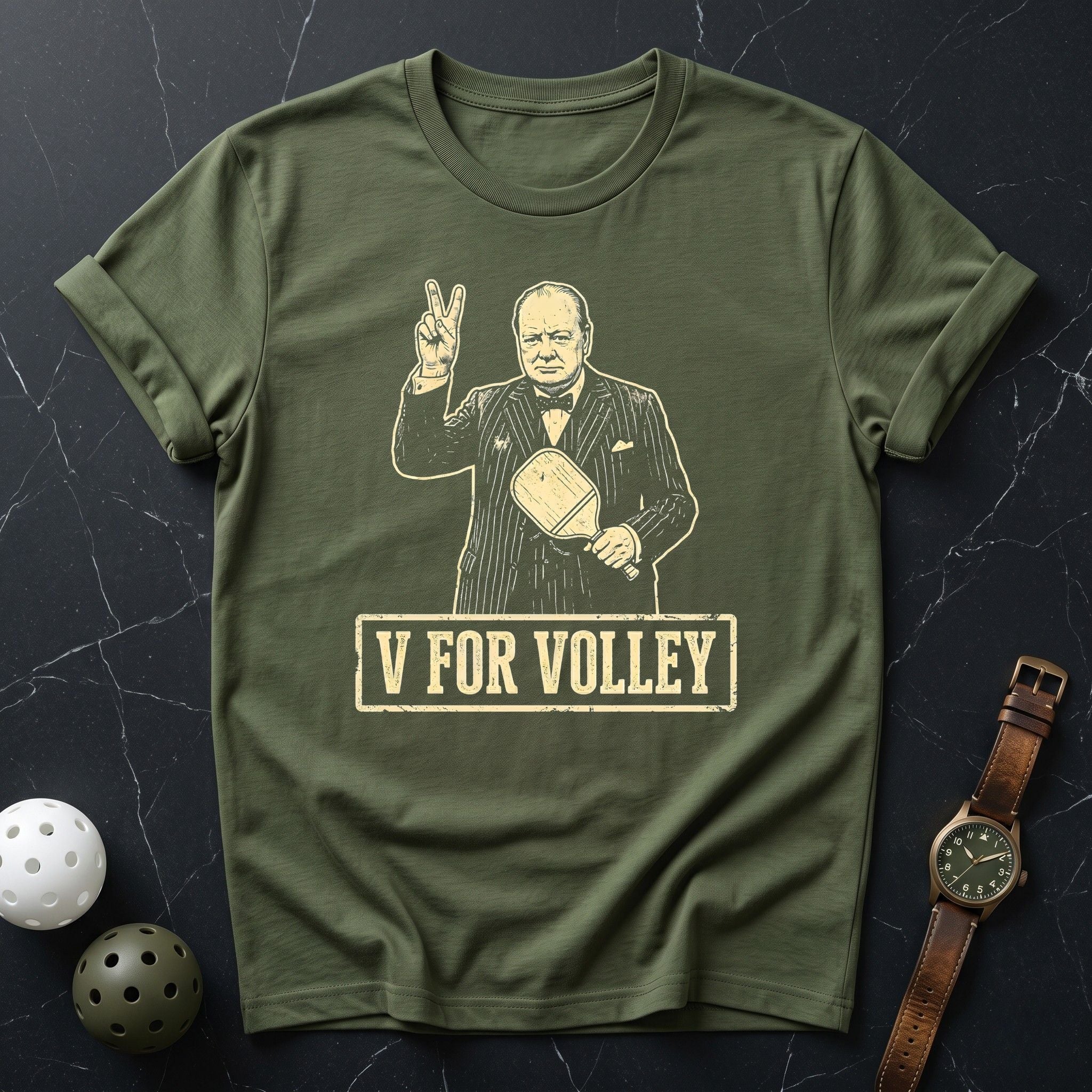 V For Volley Churchel Tee - Dink it Shop