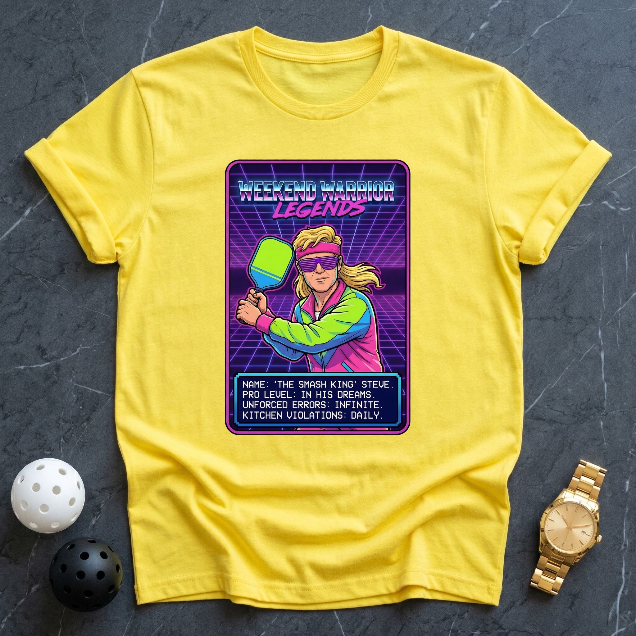 Weekend Warrior Retro 80s Tee - Dink it Shop